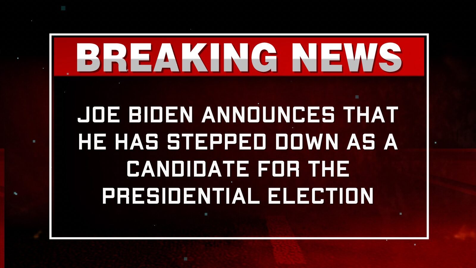 Joe Biden announces that he has stepped down as a candidate for the presidential election