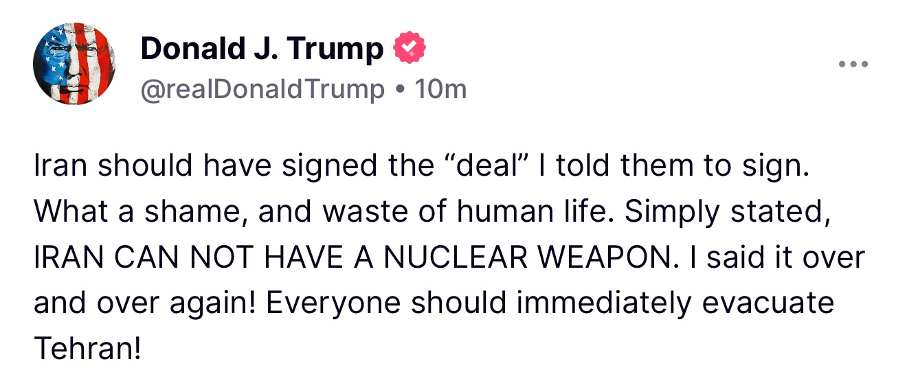 Trump: “Iran Should Have Signed the Deal — Everyone Should Evacuate Tehran!” 15 img 8370 3 1