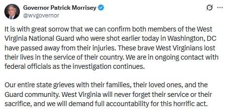 Governor Morrisey Confirms: Two West Virginia National Guard Members Killed in DC Shooting 15 img 9265