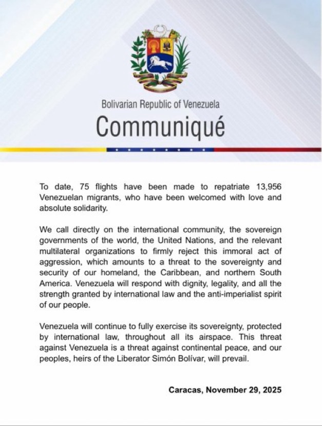 Venezuela Slams Trump Airspace Order as ‘Colonialist Threat’ 15 img 9468