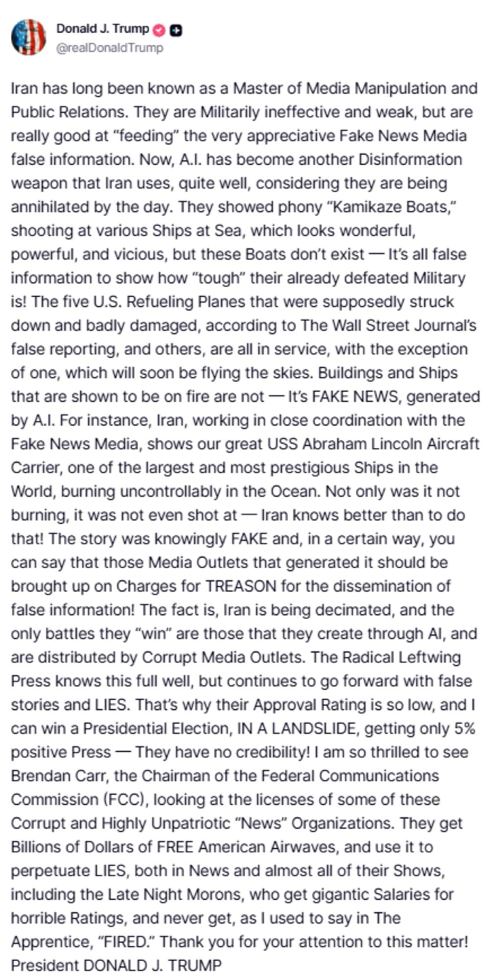 Trump Accuses Iran of AI Propaganda 15 img 8651