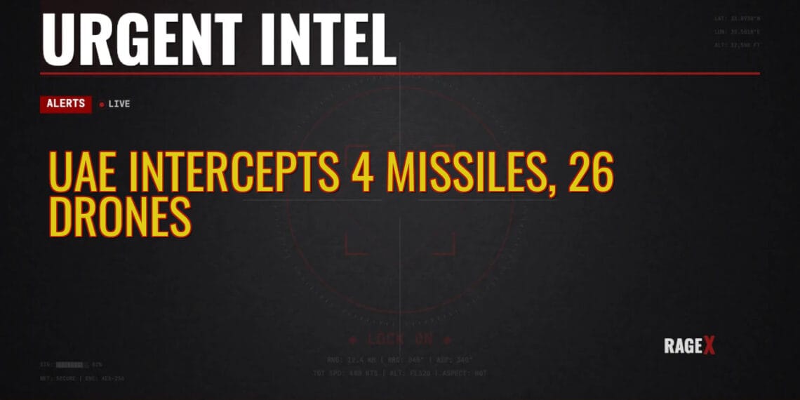 UAE Intercepts 4 Missiles, 26 Drones